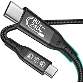 OCEEK Thunderbolt 5 Cable 3.3ft, 240W 120Gbps USB-C to USB-C Cord | Features 80Gbps fast data transfer and 16K video display. Fully compatible with MacBook Pro, Mac Mini M4 &amp; iPhone 16 Pro