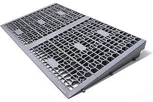 Ruedamann 3" Rise Modular Threshold Ramps for Doorways, 3000 Lbs Capacity Wheel Chair Ramp for Home Entrance, Portable Shower Ramp for Doorways, Steps, Power Wheelchairs, Scooters, 6 PCS