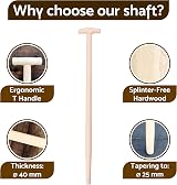 SolaDirect T Type Wooden Shaft Handle 100 cm Beechwood Universal Fit view 5