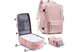 VECAVE Carry On Backpack for Women,Large Travel Backpack Flight Approved,Waterproof 17 Inch Laptop Backpack Business Work Backpacks Men Mochila De Viaje, Pink