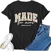 VERYNEAT Christian Shirts for Women Made for More Ephesians 2:10 Shirt Bible Verse Top
