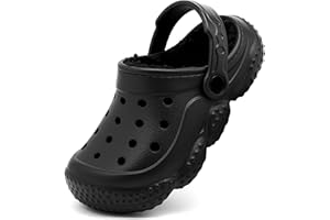 INMINPIN Kids Girls Boys Fur Lined Clogs Fuzzy Slippers Toddler Winter Warm Garden House Shoes Indoor Outdoor