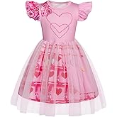 WonderBabe Girls Red Costume Kids Pink Dress Princess Halloween Birthday Party Dress Up Outfits