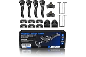 ACHILIOSON Universal Replacement Parts for Hard Tri-Fold Tonneau Cover, Truck Tonneau Cover Replacement Installation Accessory Include 6* T-Bolts, Rear Clamp, Front Clamp