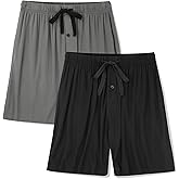 BAMBOO COOL Men's Pajama Bottoms Soft Comfy Breathable Lightweight Sleepwear Lounge Pajamas Shorts with pockets 2 Pack