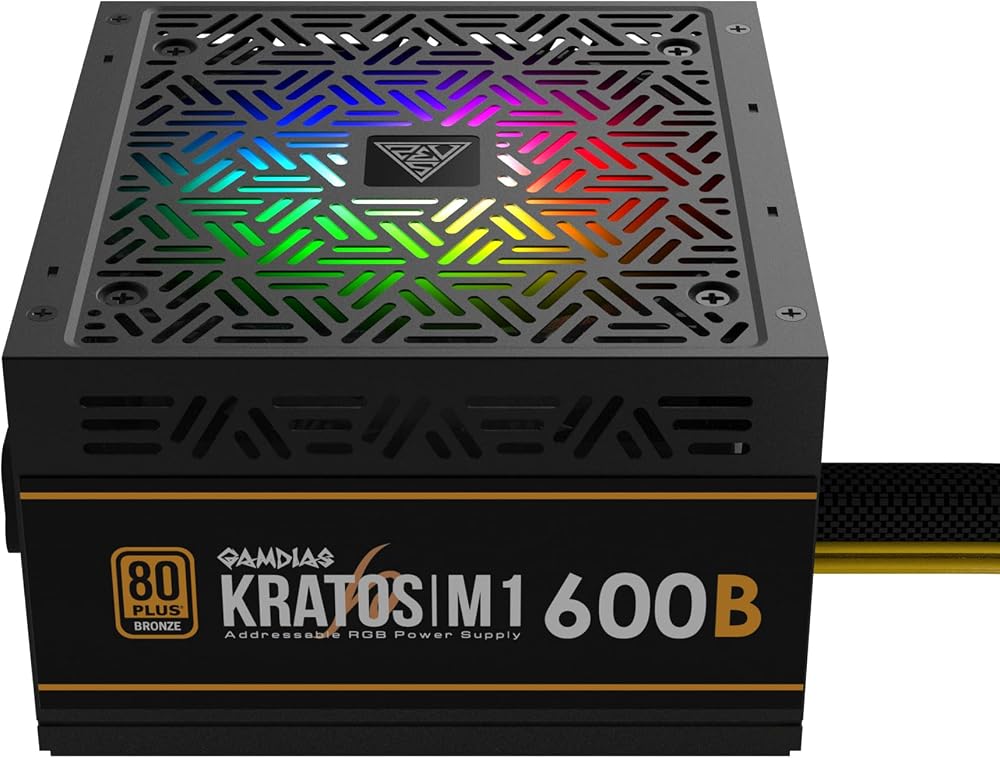 GAMDIAS KRATOS M1-600B 600W ATX UK PC Power Supply 80+ Bronze ARGB