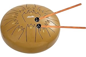 Nanrika Steel Tongue Drum, 10 Inch 11 Note, Percussion Instrument, Hand Pan Drum, With Bag, Music Book, Drumstick and Finger Cover (Gold)