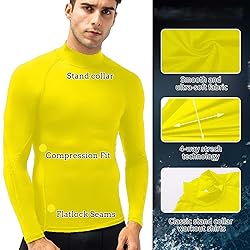 Mens Yellow Compression Shirt Long Sleeve Athletic