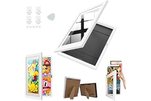 1-Pack Wood Kids Art Frames Placing or Hanging for 10x12.5 inch Picture, Kids Art Display Frames Front Opening, Artwork Displ