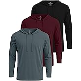 Real Essentials 3 Pack: Men's Cotton Lightweight Casual Pullover Drawstring Hoodie With Pocket (Available In Big & Tall)