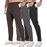 3 Pack Men's Workout Sweatpants with Pockets,Athletic Gym Tapered Joggers Pants for Men Running Pants