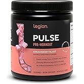 LEGION Pulse - All Natural Nitric Oxide Preworkout Drink to Boost Energy, Creatine Free, Naturally Sweetened, Beta Alanine, Citrulline, Alpha GPC (Strawberry Blast)