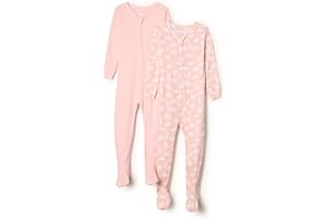 �鶹�� Essentials Unisex-Baby Aeub40667Tight Fit Cotton Footed Pajama (2 Pack)