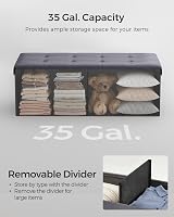 SONGMICS MAZIE Collection Storage Ottoman Bench 110 cm Slate Grey LSF070G20 view 3