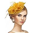 Zinniday Fascinator Tea Party Hat - 2025 Derby Pillbox Kentucky Hat for Women (7.87x5.9inch)
