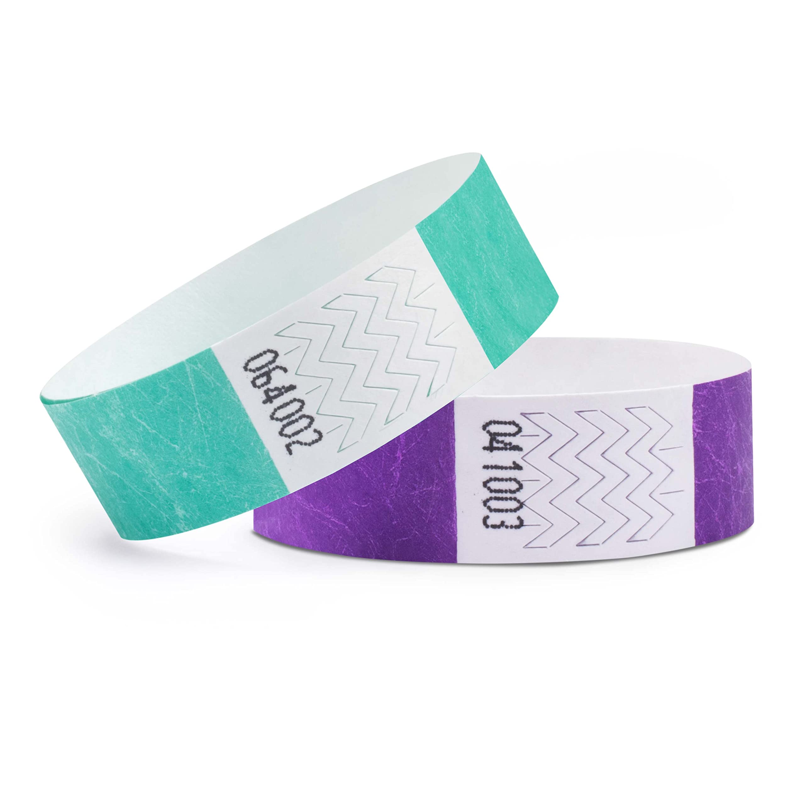 linie zwo ®, Pack of 1000 Wristbands 19 x 254 mm, Turquoise (500 Pieces) + Purple (500 Pieces)