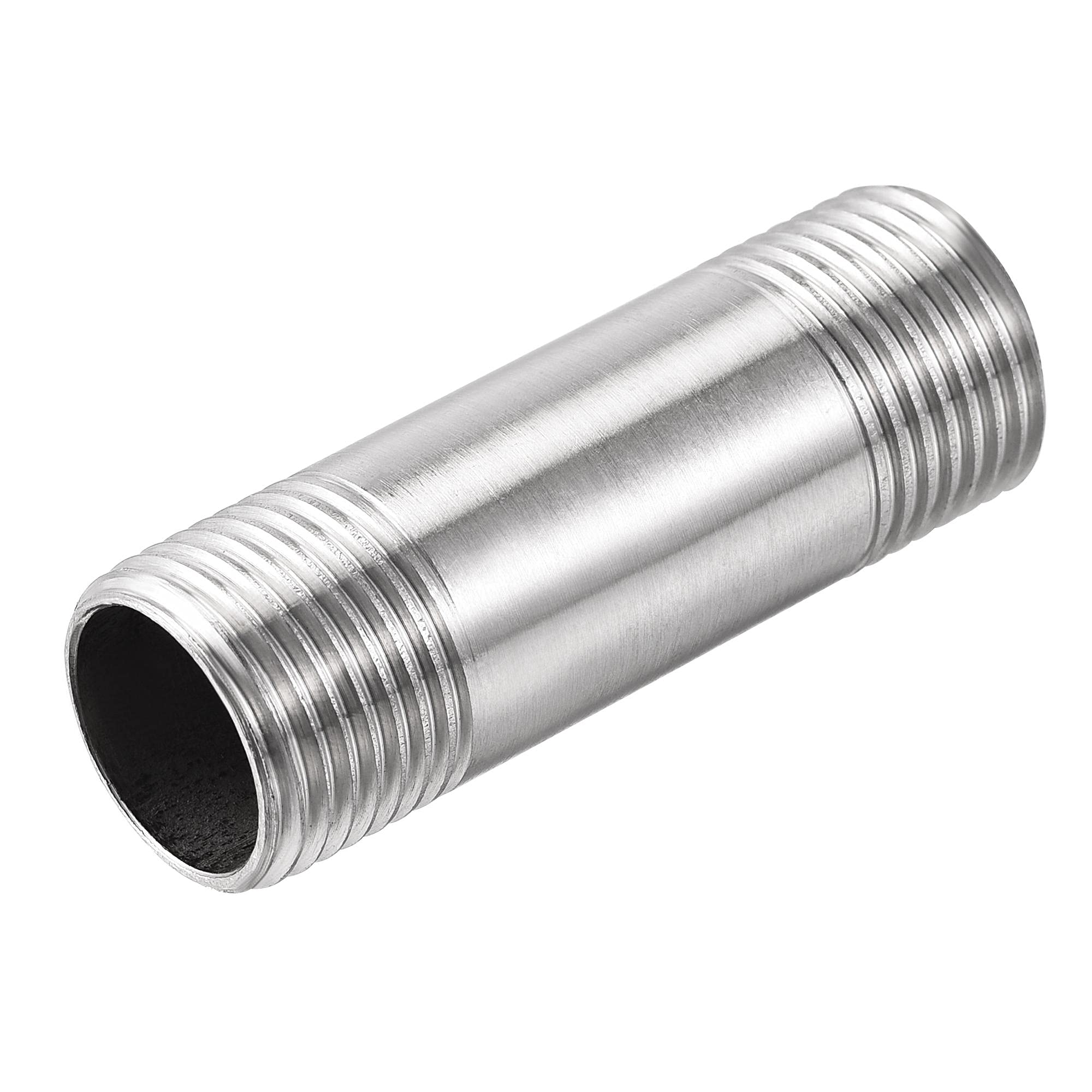 sourcing map Stainless Steel Pipe Fitting G1/2 Male to G1/2 Male Thread 60mm Length Cast Pipe Coupler