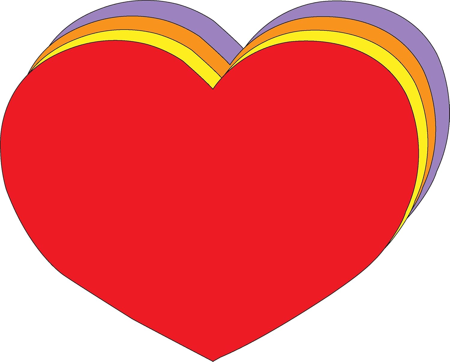 8” x 10” Heart Assorted Color Super CutOuts, 15 CutOuts