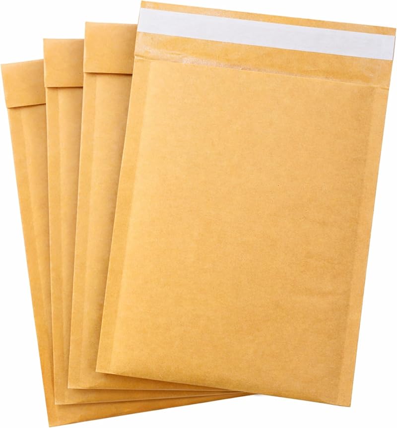 Navoys DL Padded Brown Envelopes 15cm x 21cm 5 Pack Peel & Seal