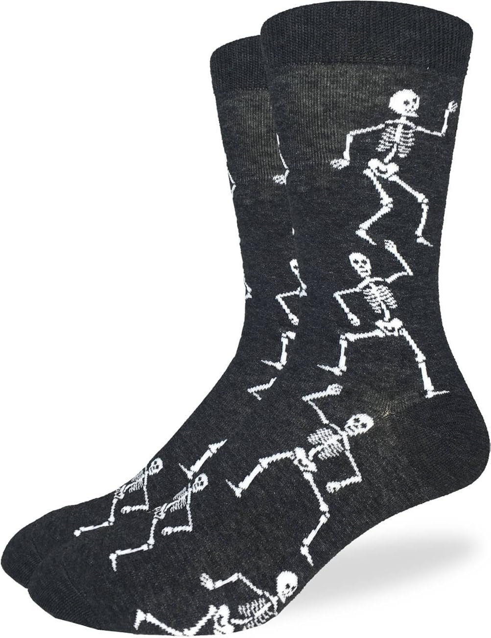 Good Luck Sock Men's Halloween Skeleton Socks - Black, Adult Shoe Size 7-12