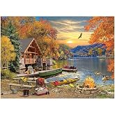 Cobble Hill 1000 Piece Puzzle - Lakeside Retreat - Sample Poster Included