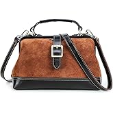 CONTACTS Genuine Leather Doctor Bag for Women Top Handle Purse Satchel Handbag Vintage Shoulder Bag