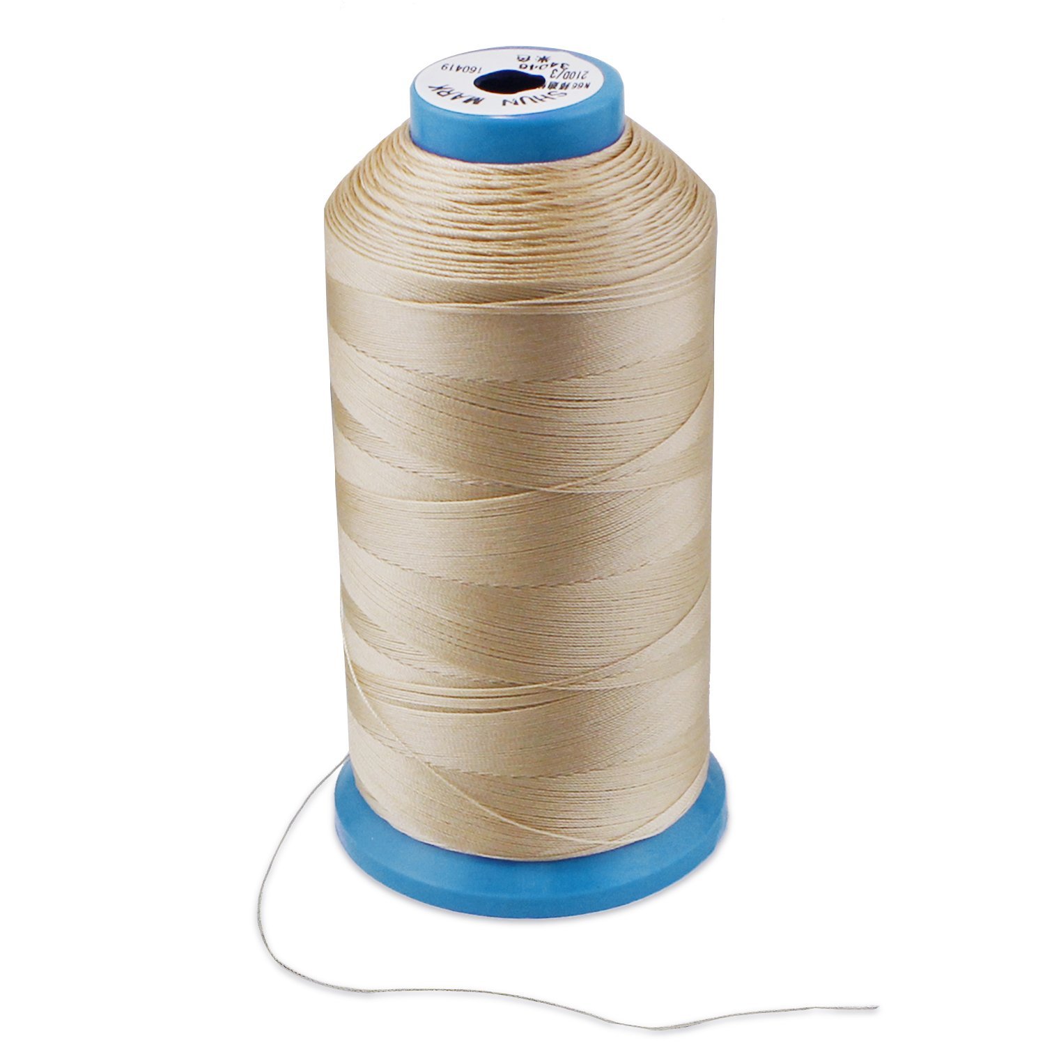 AusseL Bonded Nylon Sewing Thread 1500 Yard Size T70#69 for the Upholstery, Outdoor Market, Drapery, Beading, Luggage, Purses (Beige)