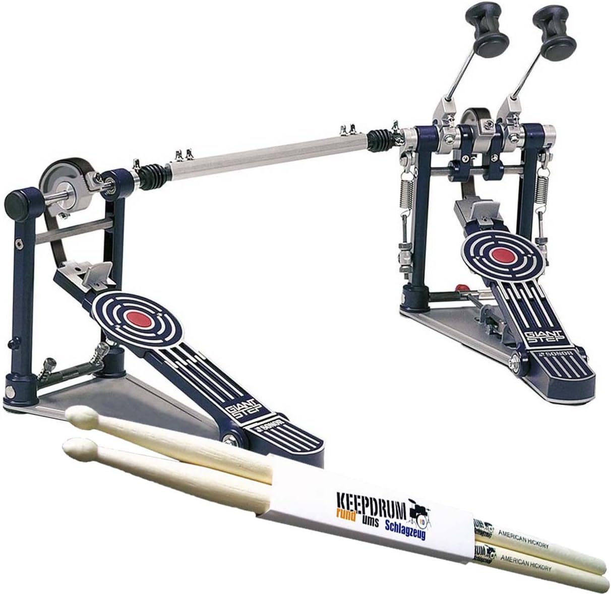 SonorGDPR-3 Giant Step Drum Pedal Double-Bass Fussmaschine + keepdrum Drumsticks 1 Paar