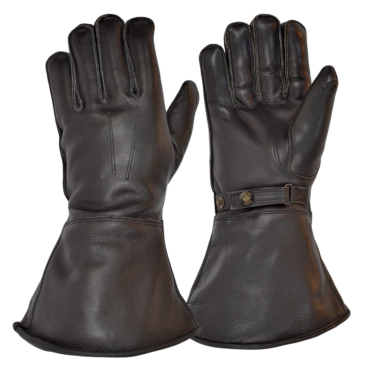 Goldtop Black Leather British Merino Wool Lined Motorcycle Despatch