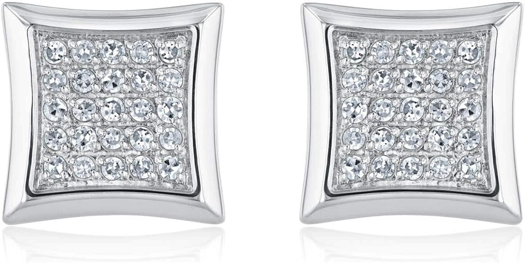 men's square diamond studs