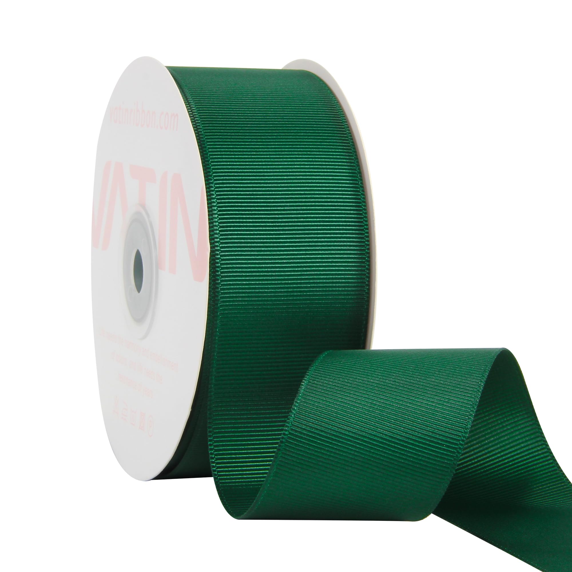 VATIN 38 mm Solid Forest Green Grosgrain Ribbon Spool -23 Metres, Great for Sewing, Gift Wrapping, Hair Bows, Flower Arranging, Home Decorating
