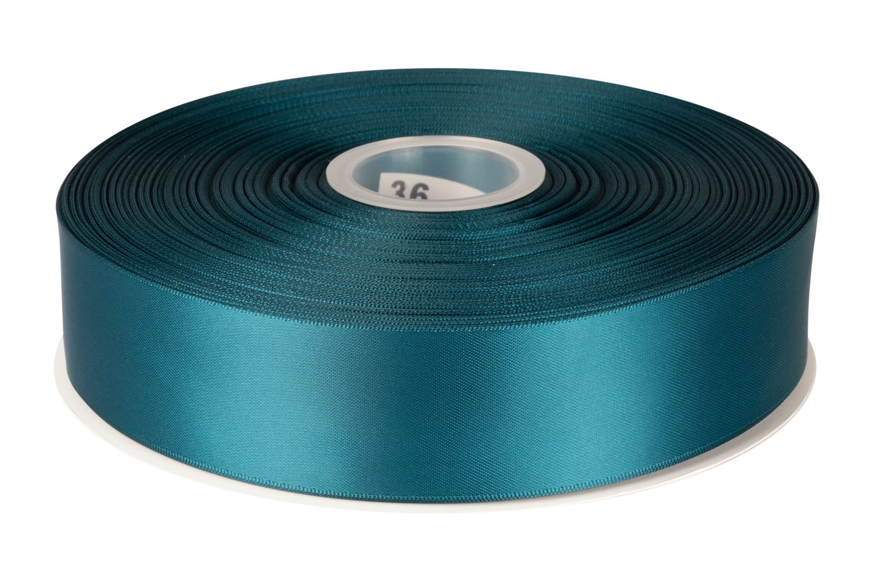 Fondersy 38mmX 91M Double Faced Satin Ribbon Teal Polyester Ribbon for Gift Wrapping Wedding Decoration Floral Arrangement Crafts