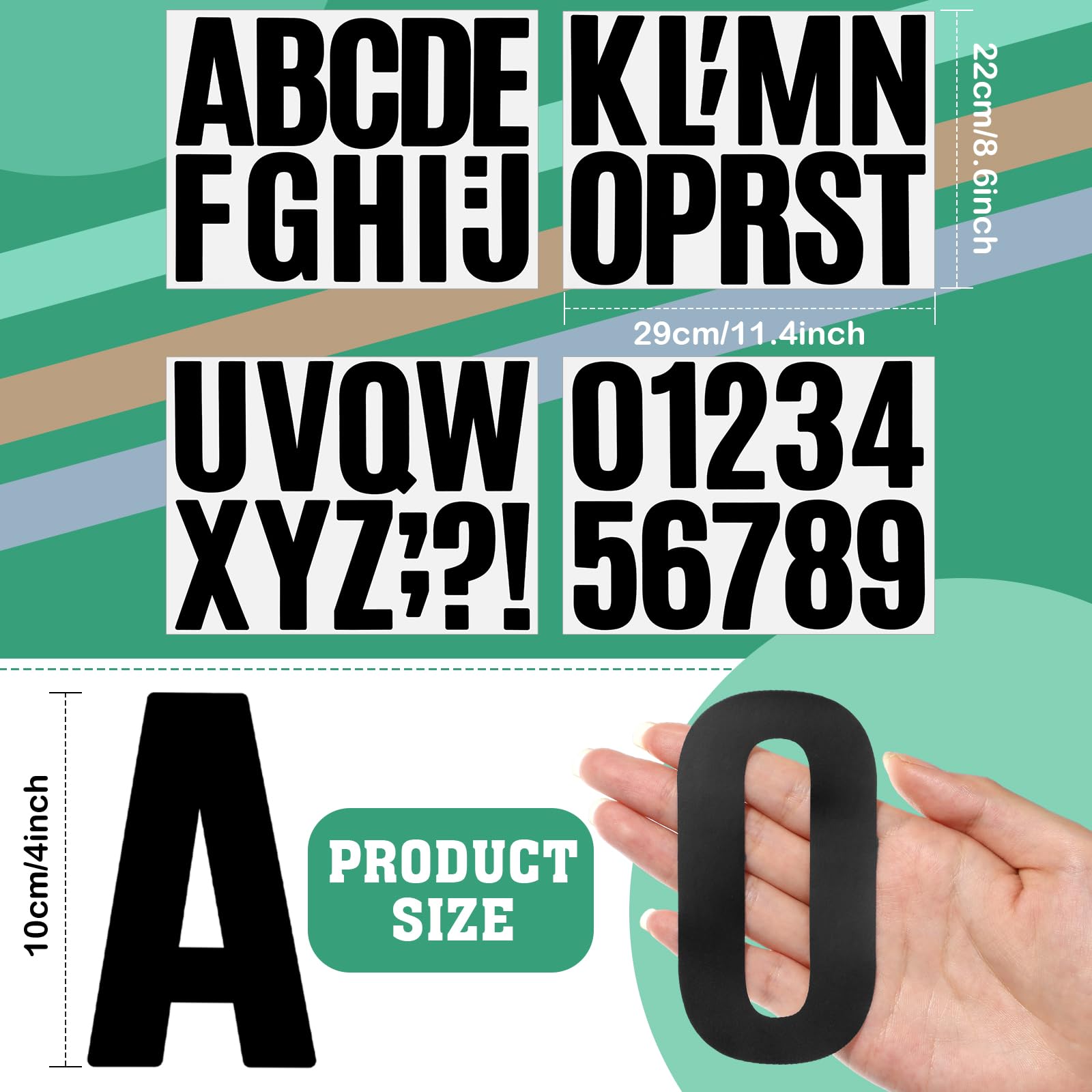 Mua Qilery 32 Sheets 4 Inch Letter and Number Stickers Self Adhesive ...