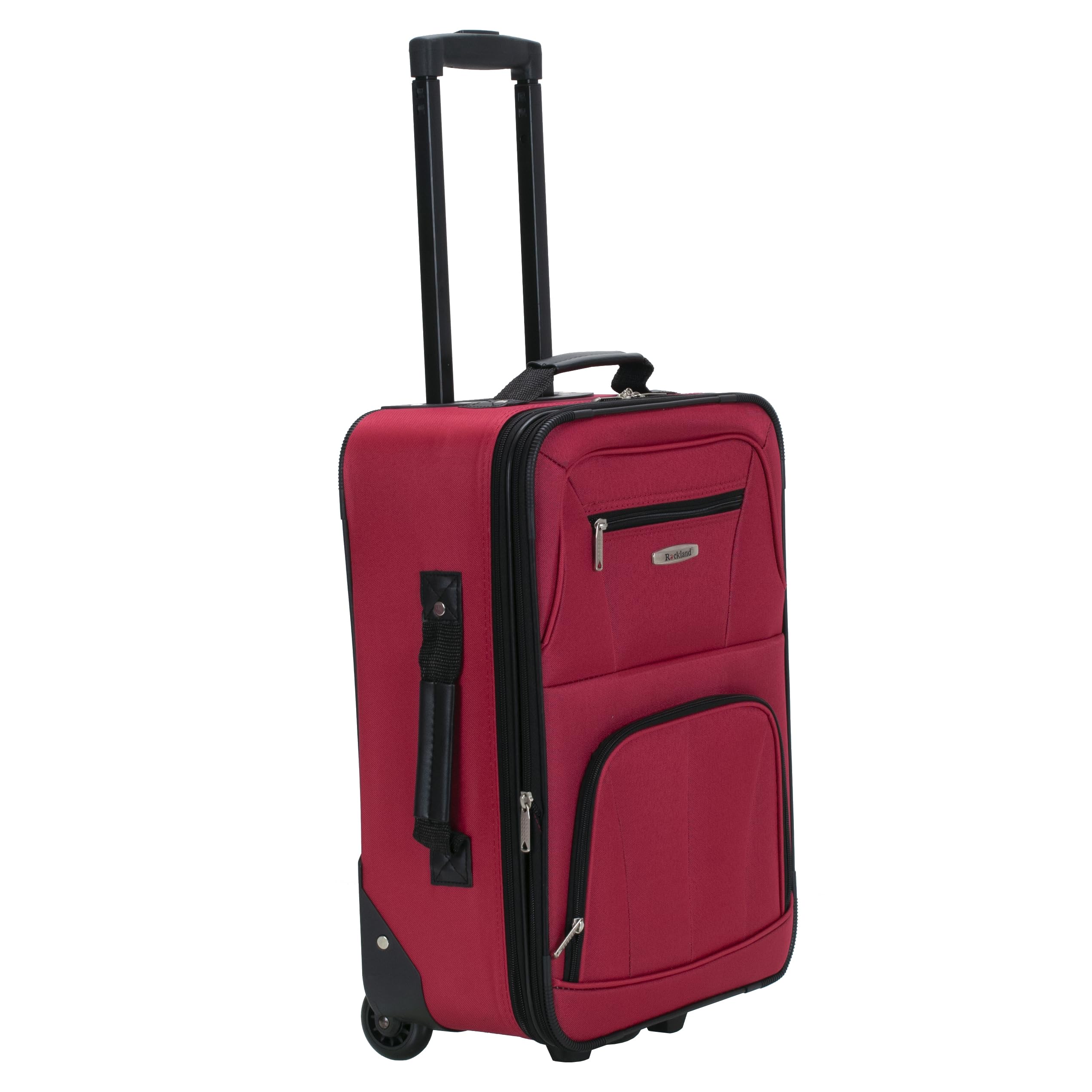 Rockland Fashion Softside Upright Luggage Set,Expandable, Red, 2-Piece (14/19)