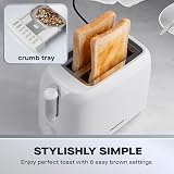 Daewoo Essentials 2 Slice Toaster White 700W Adjustable Browning Crumb Tray view 3