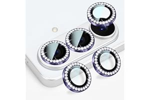 EasEasy Compatible for Samsung S26 Plus Lens Camera Protector Glitter, Bling Diamond 9H Tempered Glass [Strong Adsorption & C