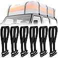 6 Rooftop Cargo Tie Down Hook Straps-Secure Any Car Roof Bag, Roof Rack Cargo Carrier,or Car Top Carrier,Durable and Solid, No Roof Rack Required, Compatible with Most Cars - Registered Patent (black)