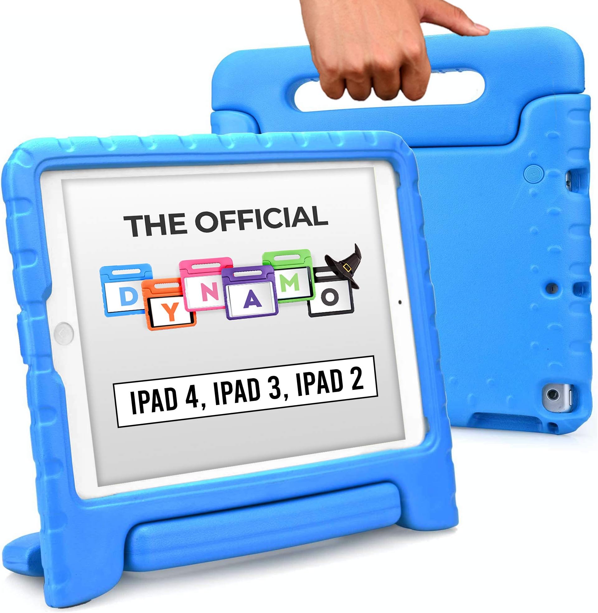 Cooper Dynamo [Rugged Kids Case] Protective Case for iPad 4, iPad 3, iPad 2 | Protective Child Proof Cover, Stand, Handle, Screen Protector (Blue)