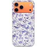 xo poppy iPhone 17 Pro Max Case, Butterfly Floral Toile, MagSafe Compatible, Slim Protective Cover with Wireless Charging Support