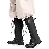 FURPHI Medieval Pirate Boot Covers Renaissance Steampunk Leg Covers Faux Leather Ren Faire Costume Accessories