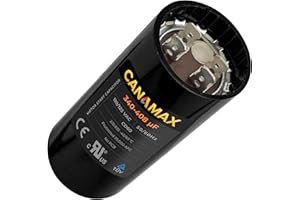 CANAMAX 340/408 uF 340-408 MFD uf 50/60 Hz 110-125 VAC Volts Round Start Capacitor - Compatible with AC Motor Run or Fan Start and Cool or Heat Pump Air Conditioner - Replaces 4X067 11022 PMJ340 235-9739-02