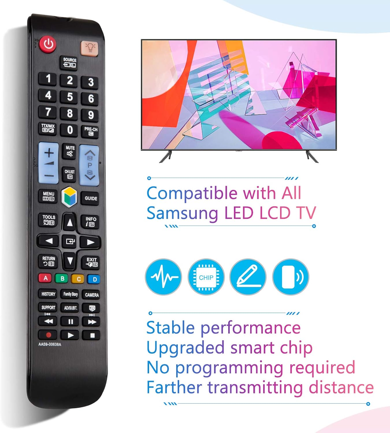 Replacement for Samsung TV Remote Control,Universal for All Samsung Smart TV Original,With illuminated buttons - Image 3