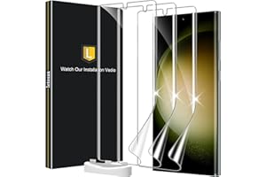 [3 Pack] Screen Protector for Samsung Galaxy S23 Ultra 5G, 3D Curved Full Coverage Soft TPU Film [Support Fingerprint Reader]