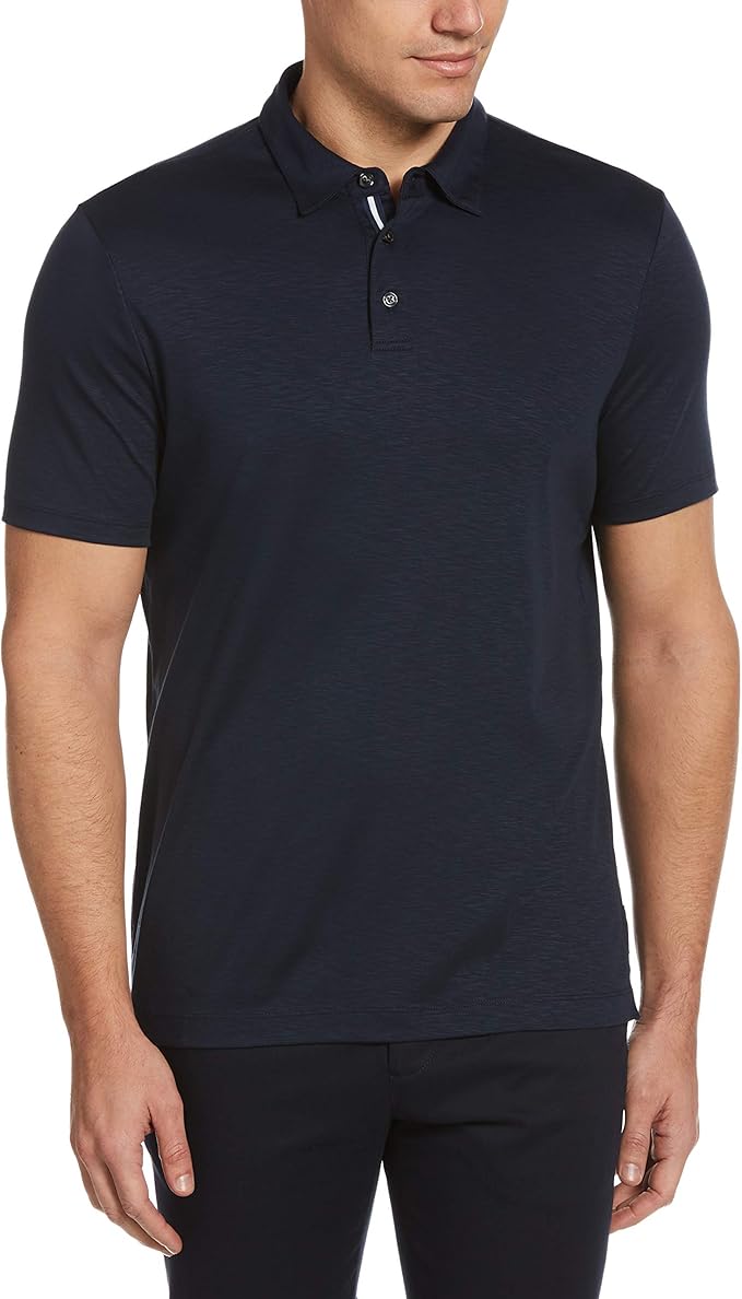 Perry Ellis Men's Ultra Soft Touch Slub Short Sleeve Polo Shirt: Amazon.co.uk: Clothing