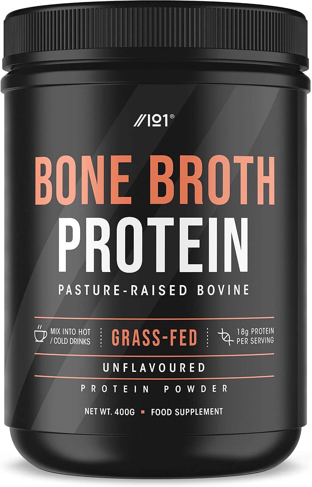 ALPHA01 Bone Broth Beef Protein Powder 400g Unflavoured Grass-Fed