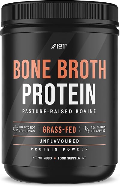 ALPHA01 Bone Broth Beef Protein Powder 400g Unflavoured Grass-Fed