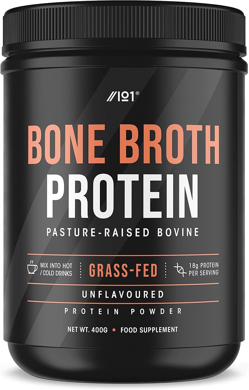 ALPHA01 Bone Broth Beef Protein Powder 400g Unflavoured Grass-Fed