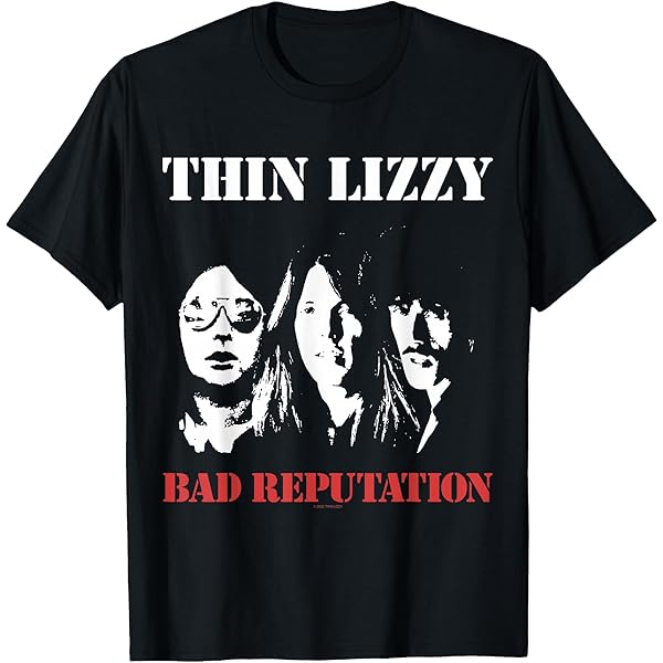Amazon.com: Thin Lizzy – Thunder & Lightning Guitar T-Shirt