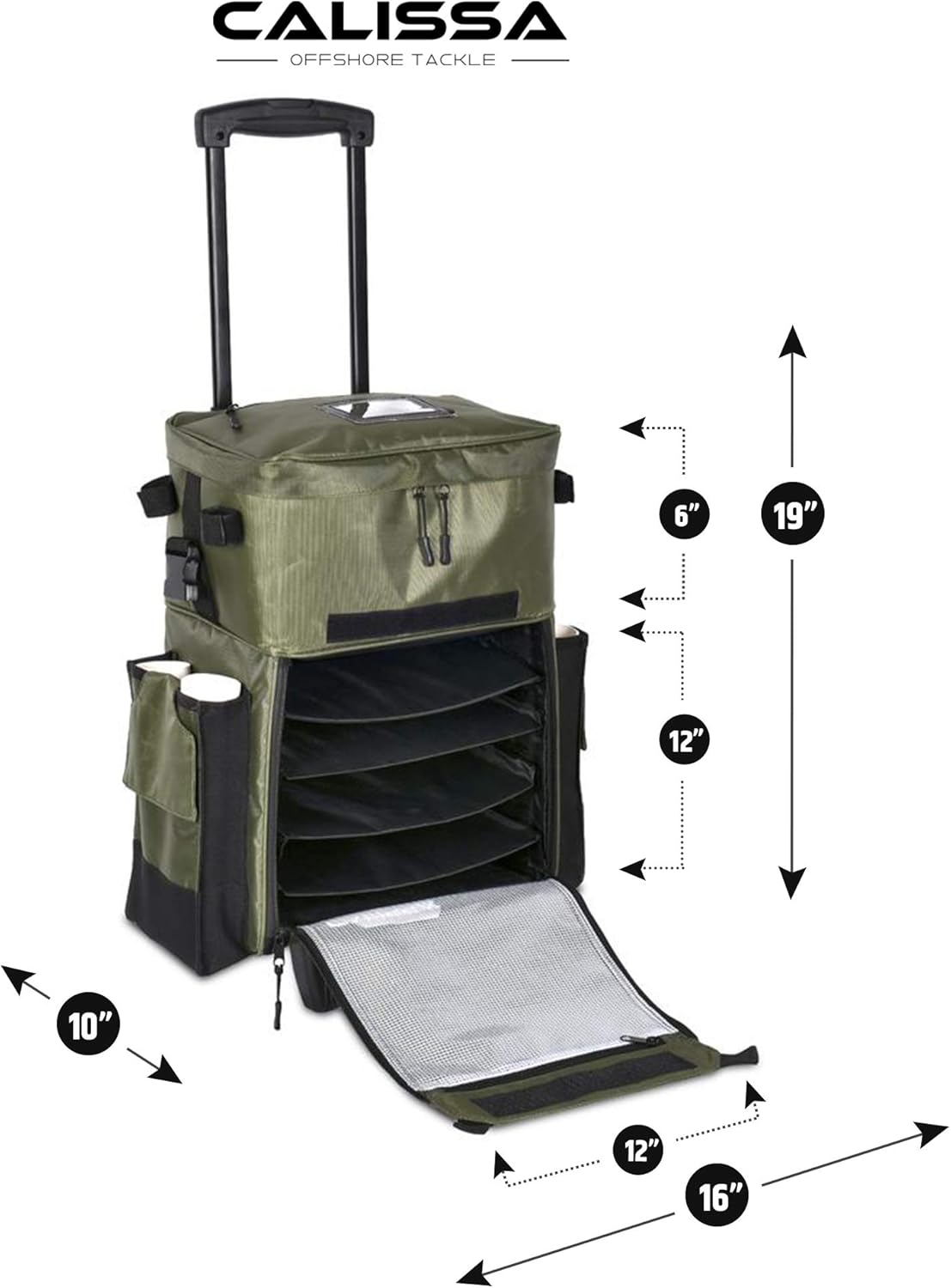 The X-Large 'Recon' Rolling Fishing Backpack, Tackle Box Storage Bag - Non-Corrosive Fishing Tackle Bag with (5X) 3650 Boxes - Fisherman Gifts for Men, Tackle Bags, Backpacks and Tackle Box Organizer: Sports & Outdoors