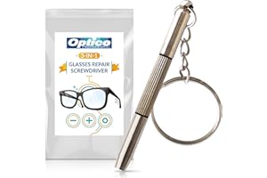 Optico 3-in-1 Glasses Repair Kit, Mini Screwdriver Set for Eyeglass and Watch Repair, Includes Phillips, Flathead, and Hex To